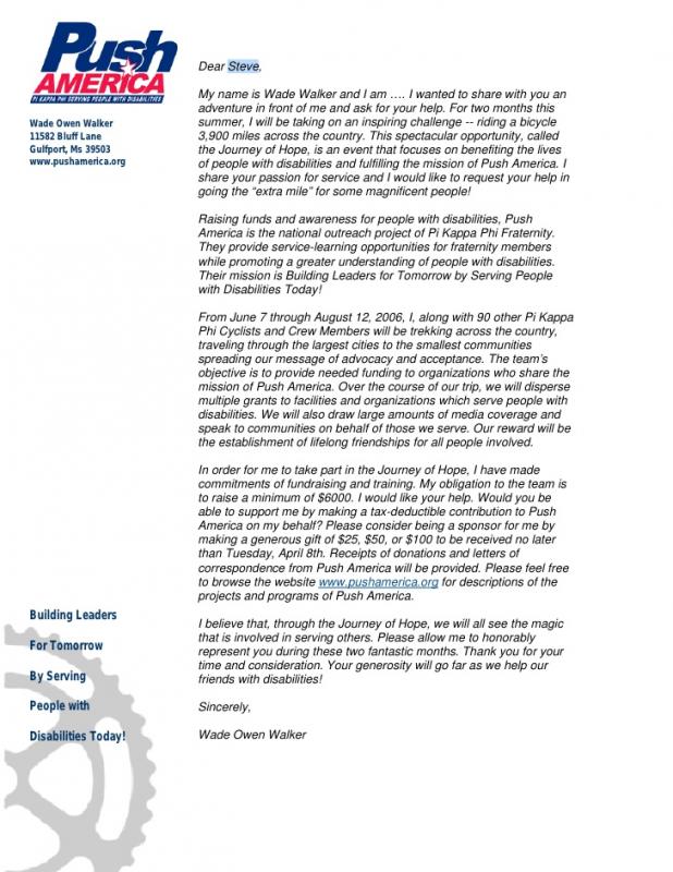 sample fundraising letter