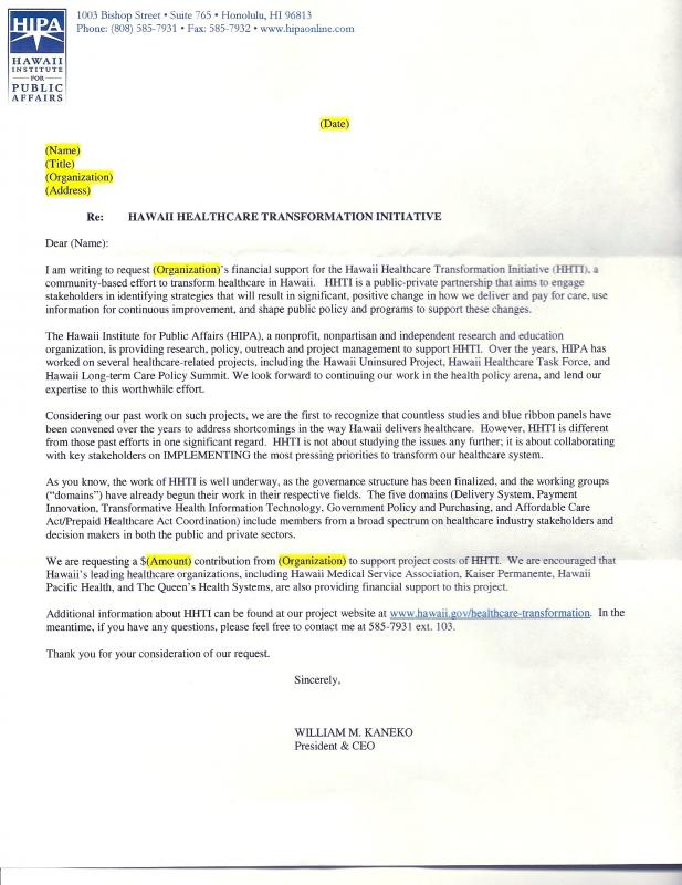 sample fundraising letter