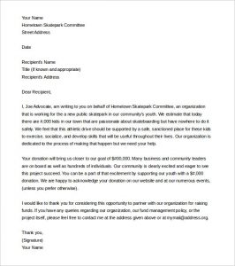 sample fundraising letter sample letter asking for donations from businesses word doc