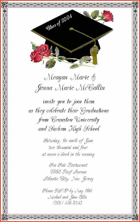 sample graduation invites