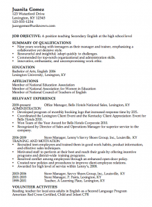 sample high school resume combination resume example english teacher csusanireland