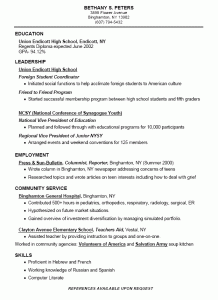 sample high school resume high s