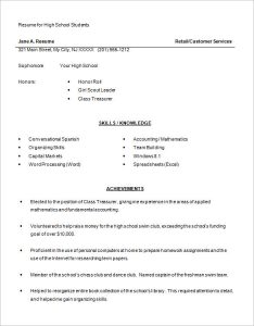 sample high school resume high school resume examples