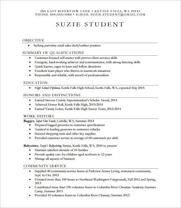 Resume writing for high school students 75