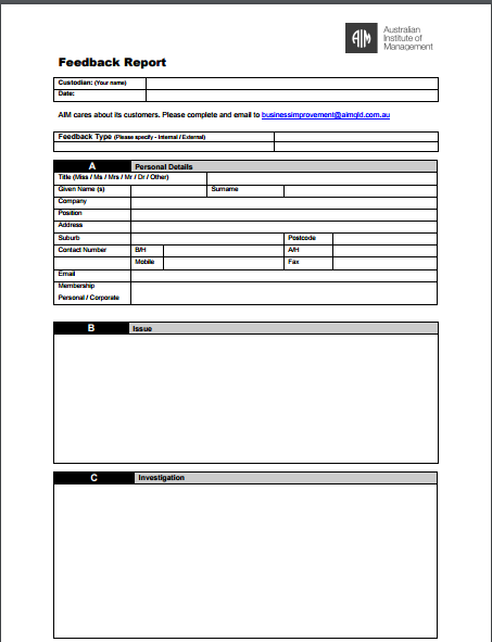 sample incident report