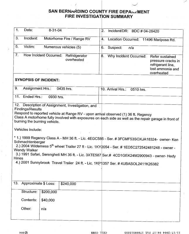 sample incident report