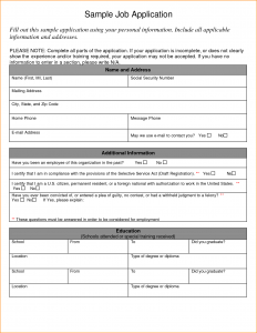 sample job application a job application example 1960740