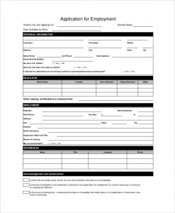 sample job application sample employment application form