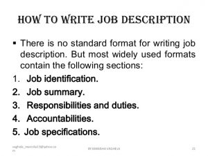 sample job descriptions job descriptions