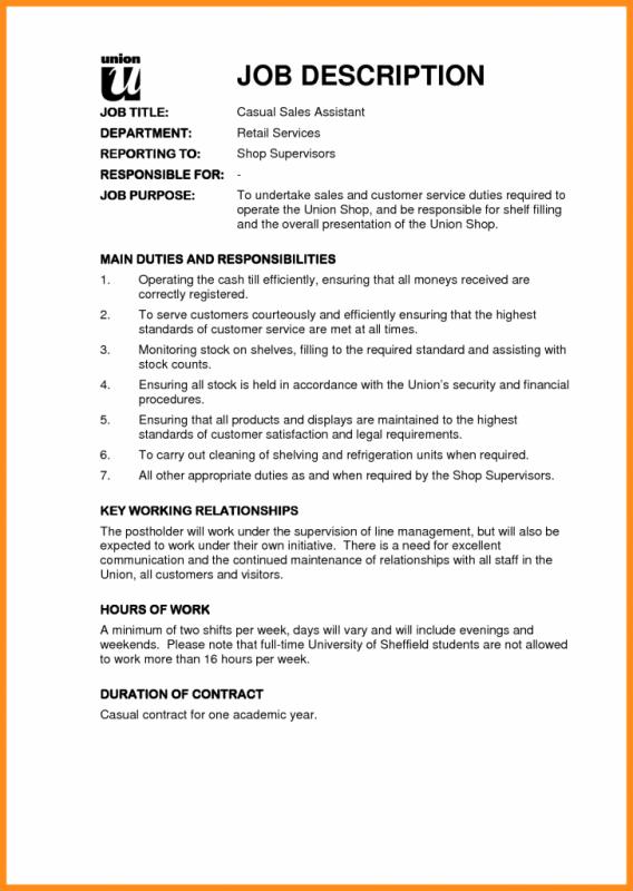 Samples Of Job Description And Job Specification