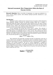 sample lab report biology ib biology on effect on temperature on the activity of catalase enzyme measured using pressure sensor