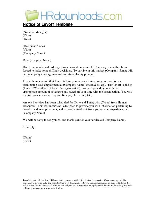 Sample Layoff Letter Template Business