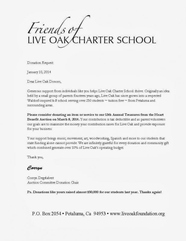 sample letter asking for donations for school