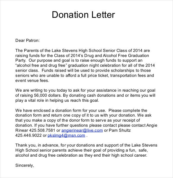 How To Ask For Money Donation Sample Letter - Printable Templates