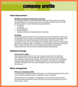 sample letter head company profile format template company profile template pdf