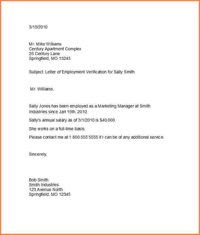 sample letter of employment