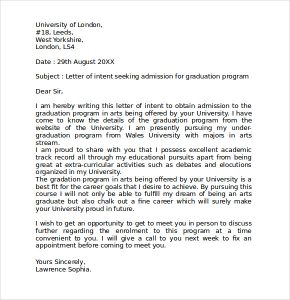 sample letter of intent for graduate school letter of intent template graduate school