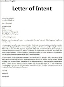 sample letter of intent for job letter of intent sample image