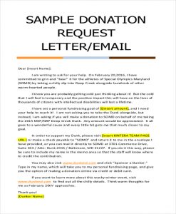 sample letters asking for donations sample donation request letter