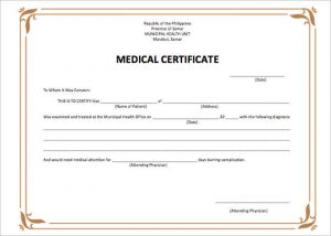 sample medical letter from doctor to employer medical certificate templates form