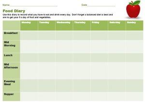 sample mileage log food diarysheet