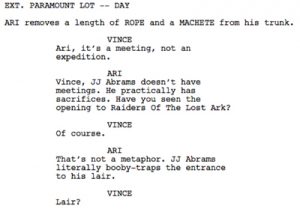 sample movie script s entourage