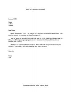 sample nonprofit gift acknowledgement letter year end thank you letter