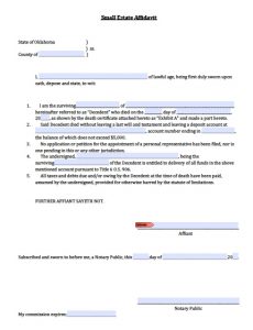 sample notary statements oklahoma small estate affidavit