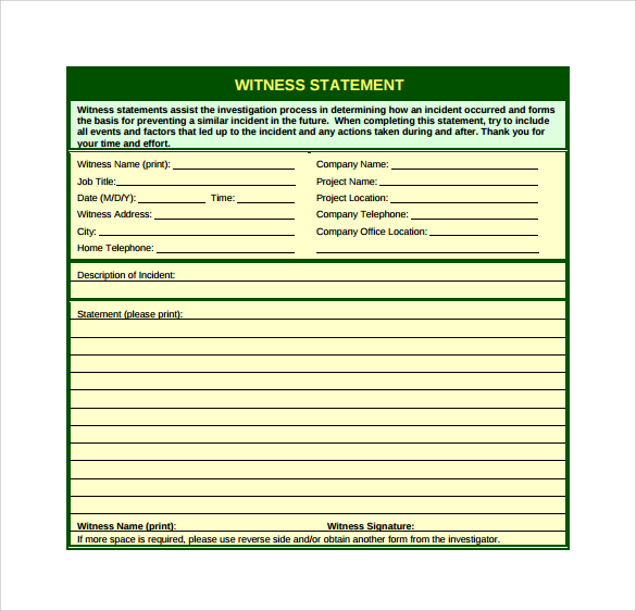 sample notary statements