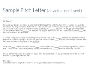 sample of bussiness letters working with brands for bloggers