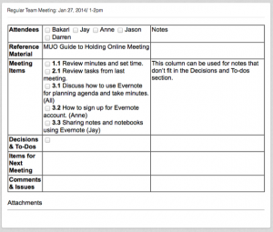 sample of minutes taken at a meeting evernote table