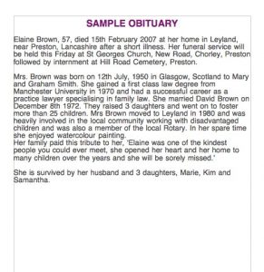 sample of obituary sample obituary