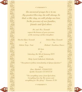 sample of wedding programme dulcie s