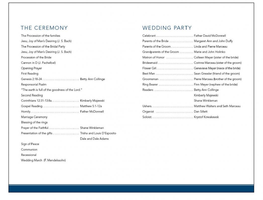 sample of wedding programme