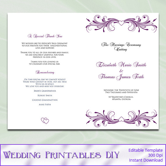 sample of wedding programs