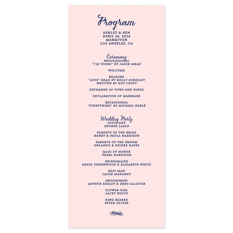 sample of wedding programs