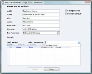 sample order form address form