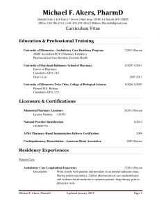 sample pharmacist resume cv