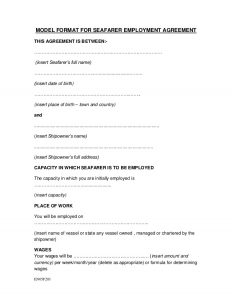 sample photography contract model format for seafarer employment agreement