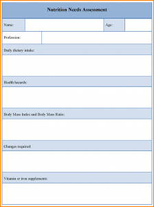 sample photography contract needs assessment template nutrition needs assessment template