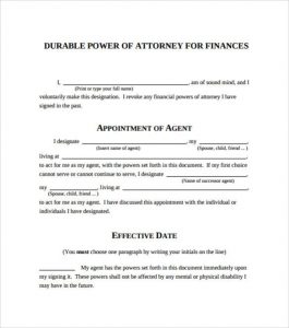 sample power of attorney letter durable power of attorney e