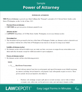Sample Power Of Attorney | Template Business