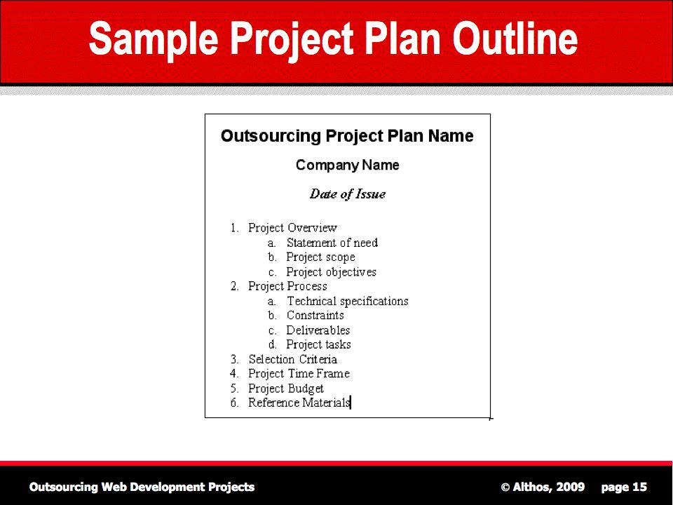 sample project plan