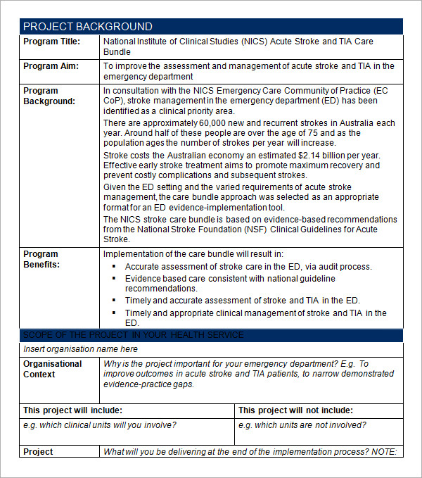 sample project plan template