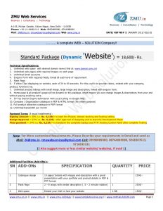 sample proposal template dynamic website quotation