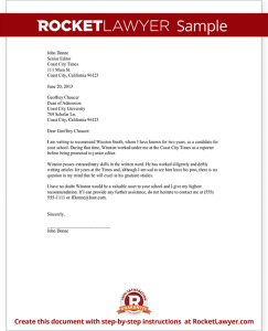 sample recommendation letters sample recommendation letter form template