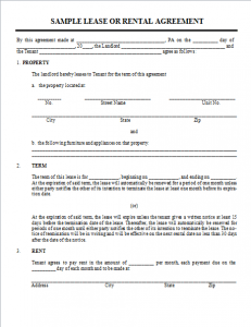 sample rental agreement rental agreement sample