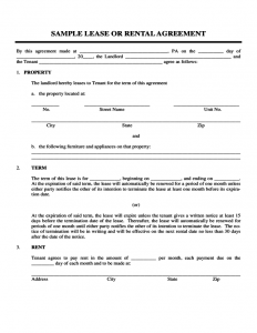 sample residential lease agreement landlord lease agreement form pennsylvania l