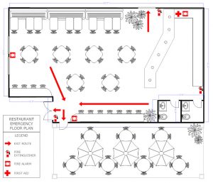 sample restaurant business plan restaurant evacuation floorplan