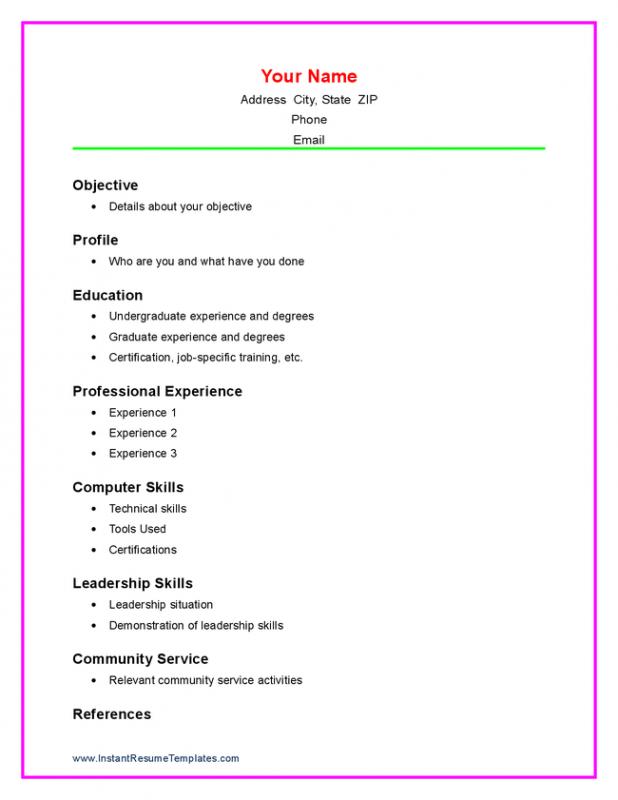 high school resume templates